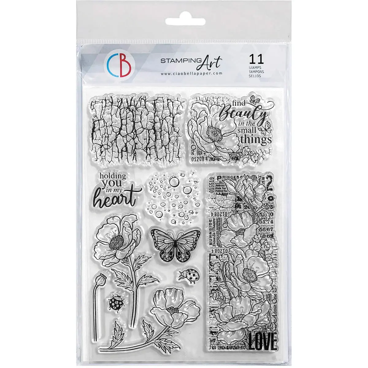 Clear Stamp Set 6X8" Flourishing Scarlet 1