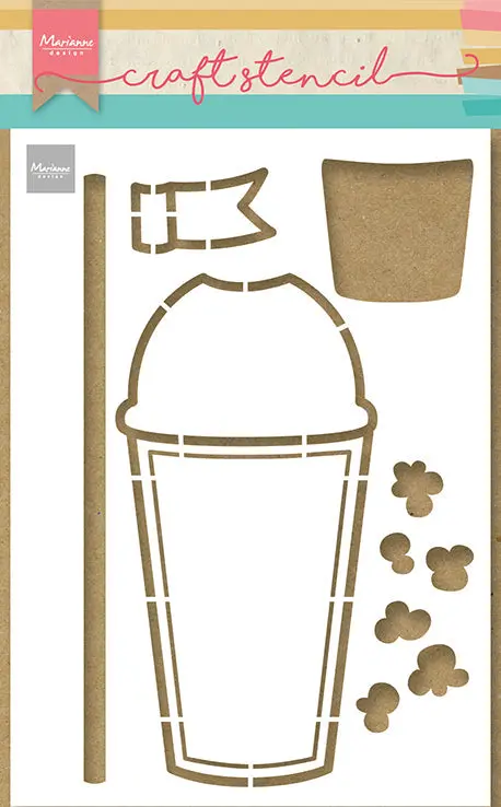 Marianne Design Craft Stencil - Smoothie Cup By Marleen 1