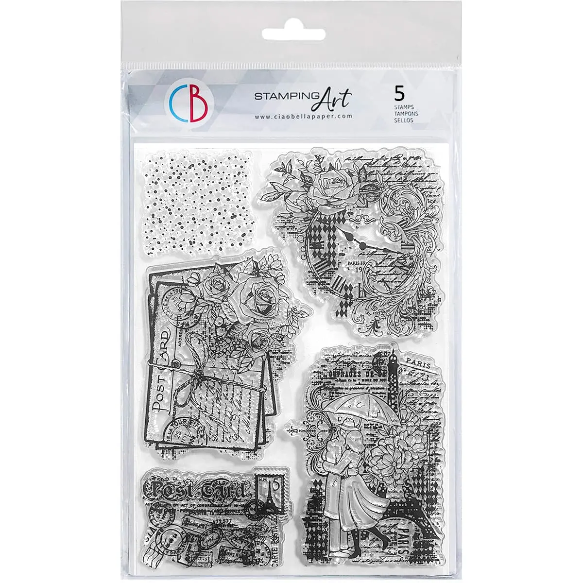 Clear Stamp Set 6"X8" Winter Romance 1