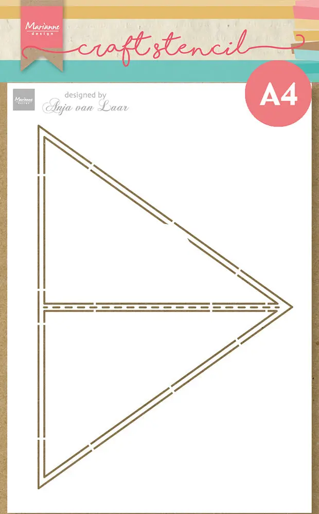 Marianne Design Craft Stencil - A4 - Anja's Triangle Card 1