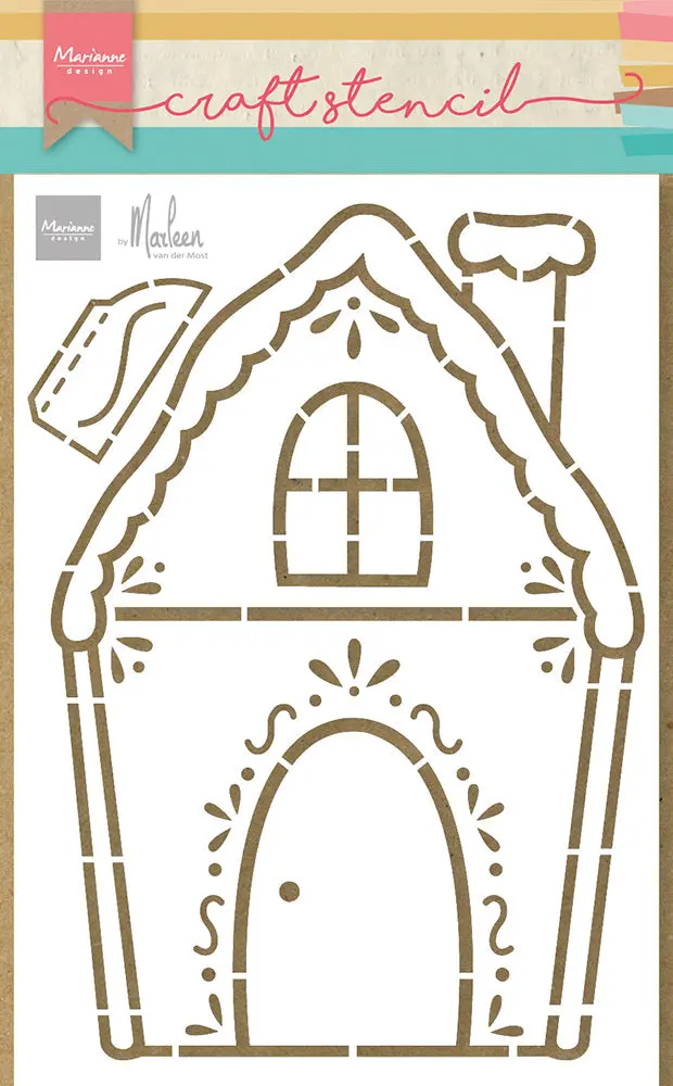 Marianne Design Craft Stencil - Gingerbread House By Marleen 1