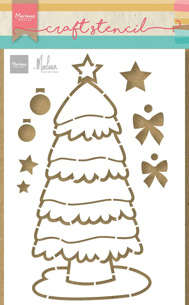 Marianne Design Craft Stencil - Christmas Tree By Marleen 1