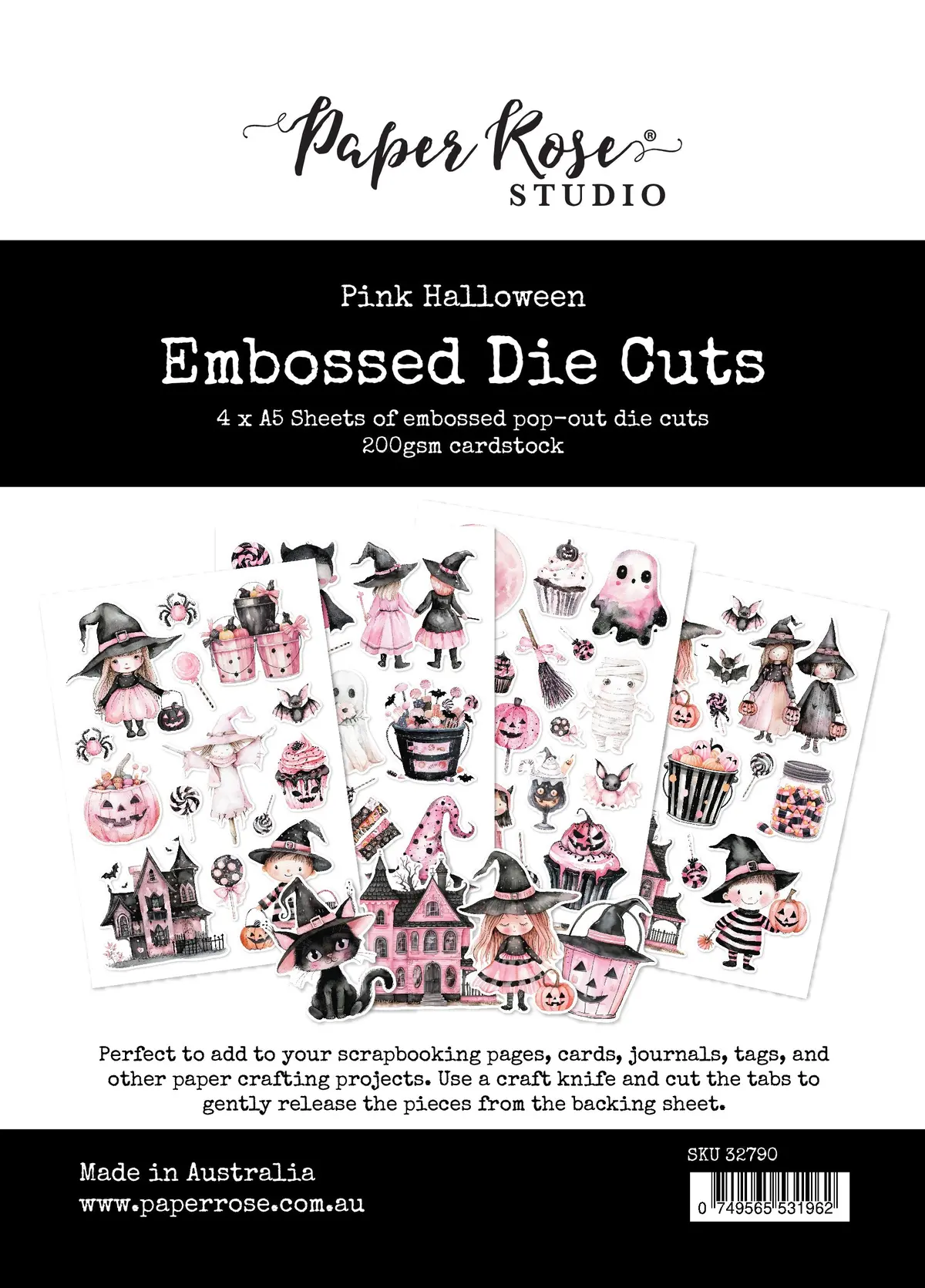 Pink Halloween Embossed Die Cuts 32790 1