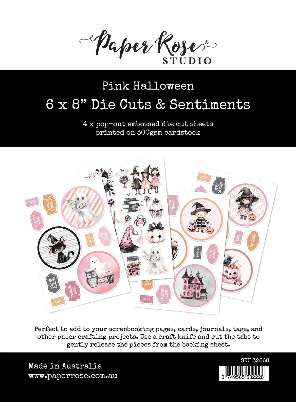 Pink Halloween 6X8" Die Cuts & Sentiments 32868 1