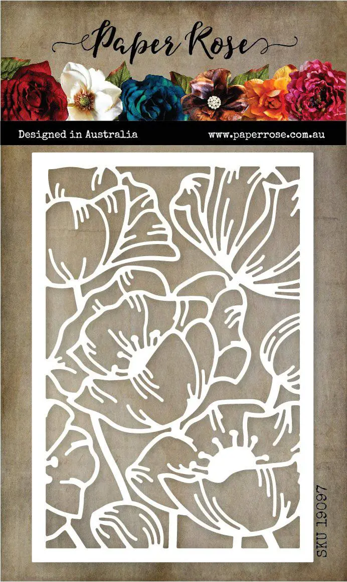 Poppy Decorative Background Metal Cutting Die 19097 1