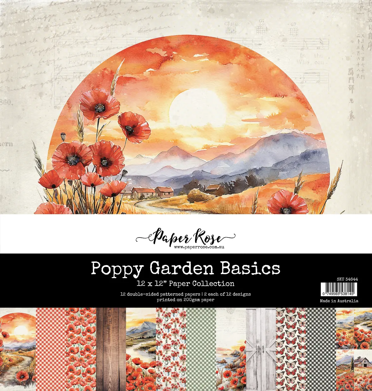 Poppy Garden Basics 12X12 Paper Collection 34644 1