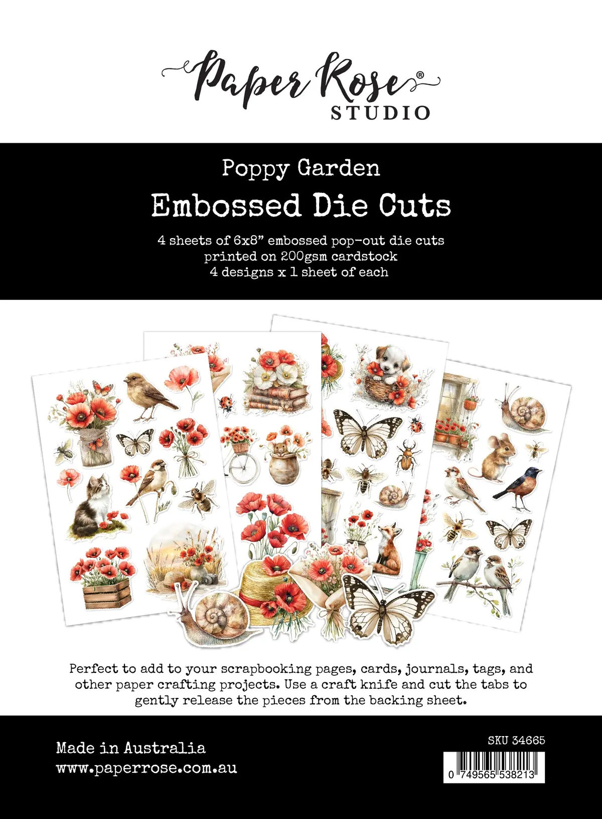Poppy Garden Embossed Die Cuts 34665 1