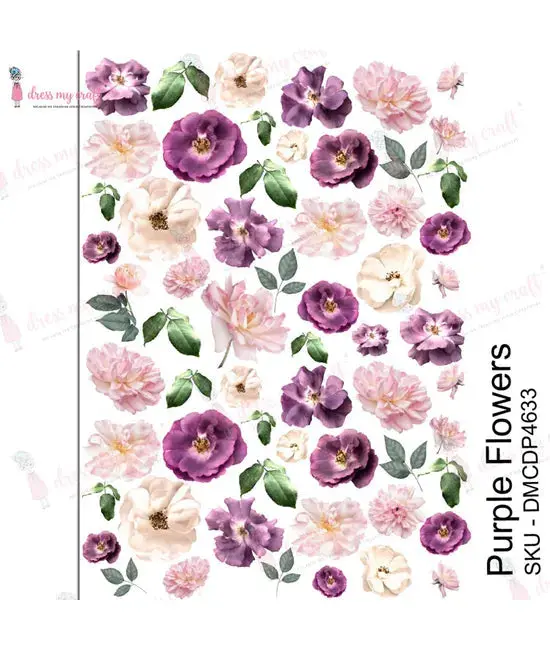 Dress My Craft Transfer Me - Purple Flowers 1
