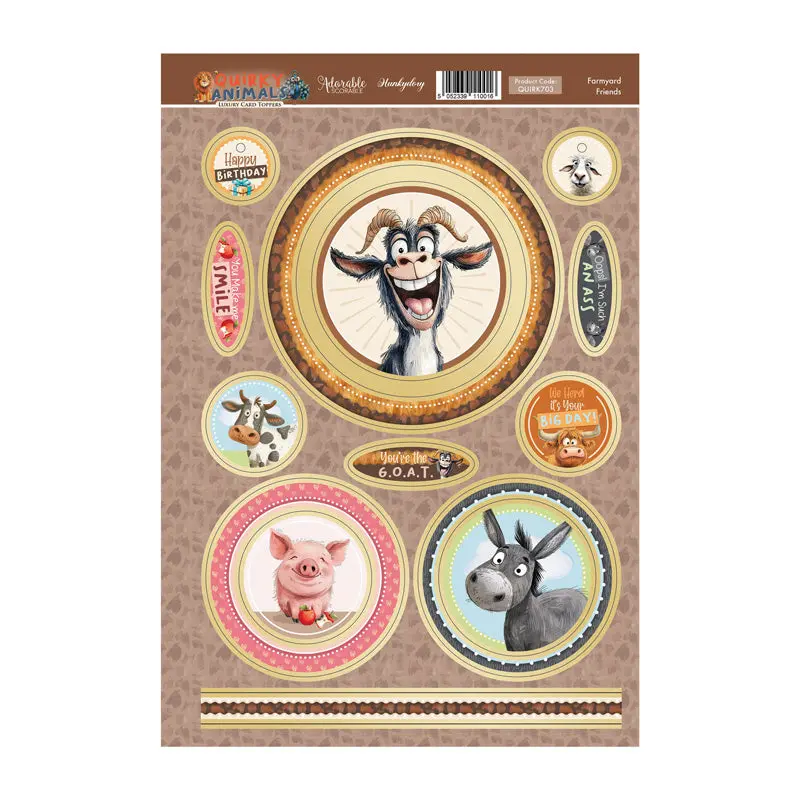 Farmyard Friends Luxury Card Topper Sheet 1