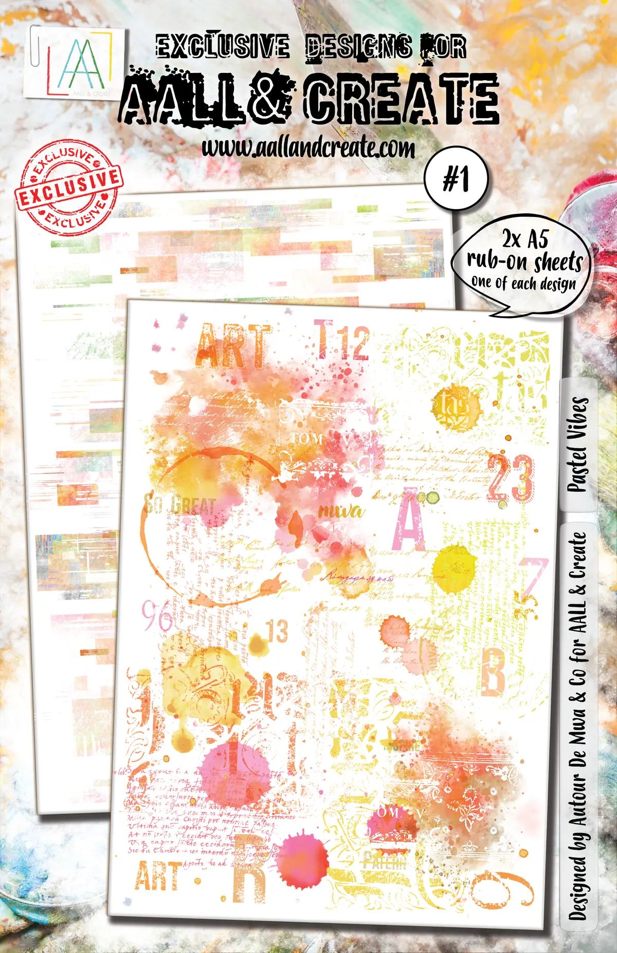Aall And Create Rub-Ons - Pastel Vibes 1