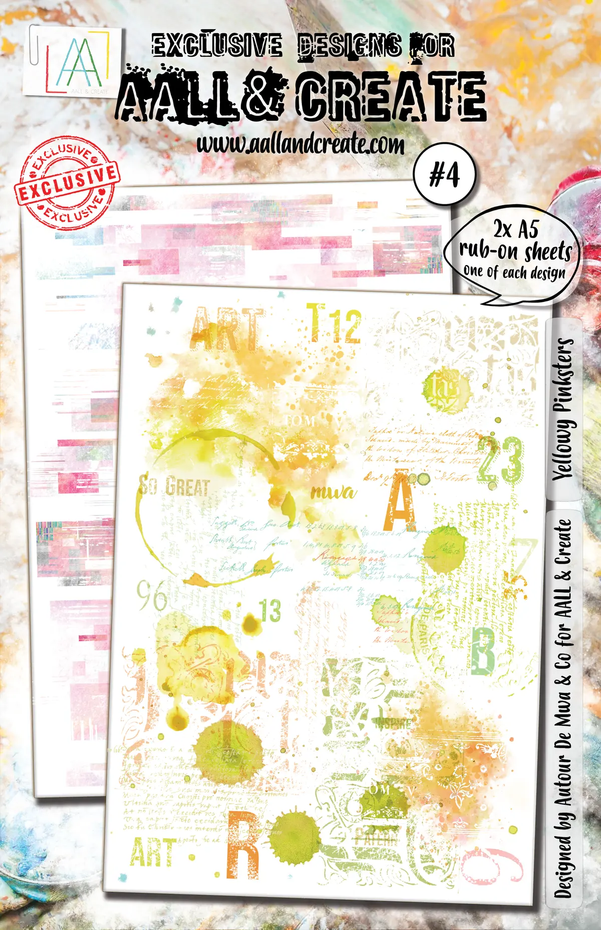 Aall And Create Rub-Ons - Yellowy Pinksters 1