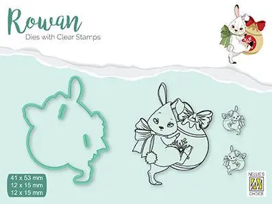 Rowan Dies With Clear Stamps Christmas Rabbit 1