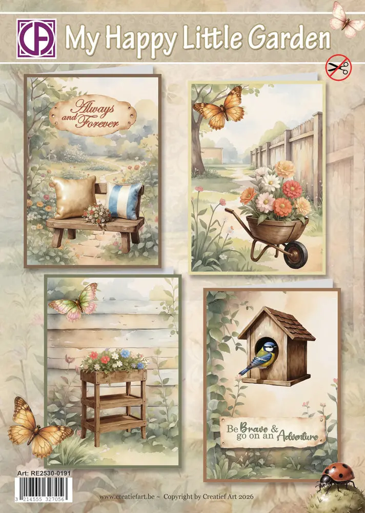 Creatief Art - Card Kit - My Happy Little Garden - 4 Pieces 1