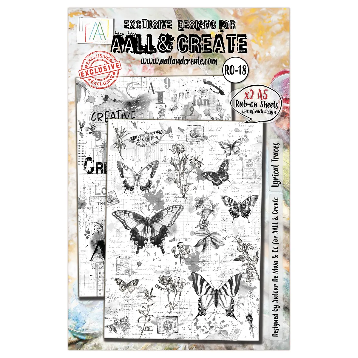Aall And Create - A5 Rub-Ons - Lyrical Traces 1