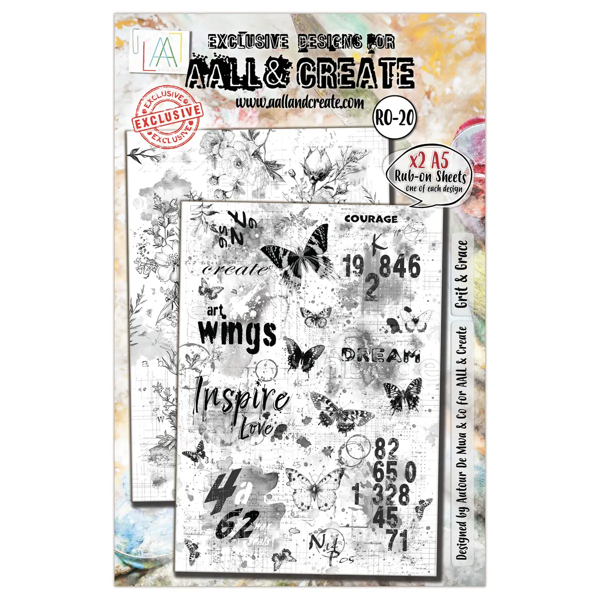 Aall And Create - A5 Rub-Ons - Grit & Grace 1