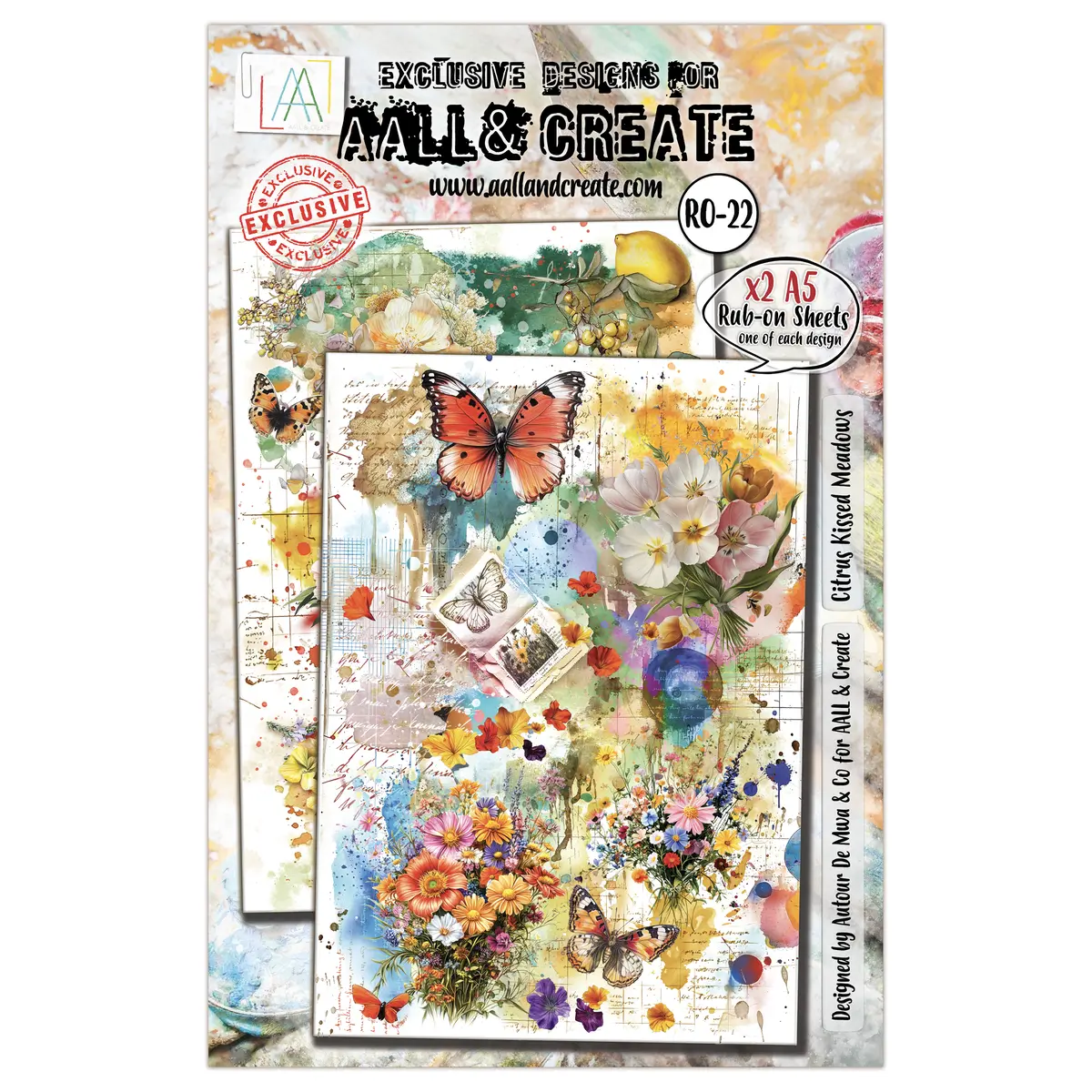 Aall And Create - A5 Rub-Ons - Citrus Kissed Meadows 1