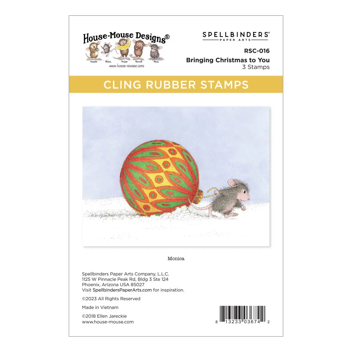 Bringing Christmas To You Cling Rubber Stamp Set From The House-Mouse Holiday Collection 1