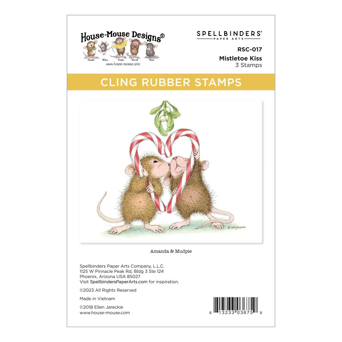 Mistletoe Kiss Cling Rubber Stamp Set From The House-Mouse Holiday Collection 1