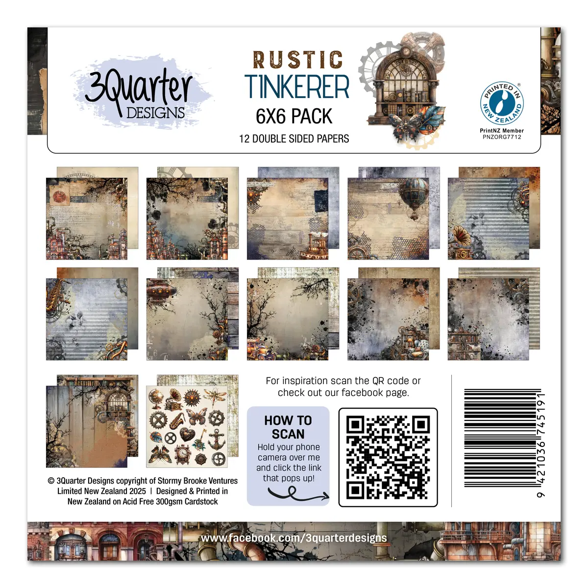 3Quarter Designs Rustic Tinkerer 6X6 Paper Pack 1