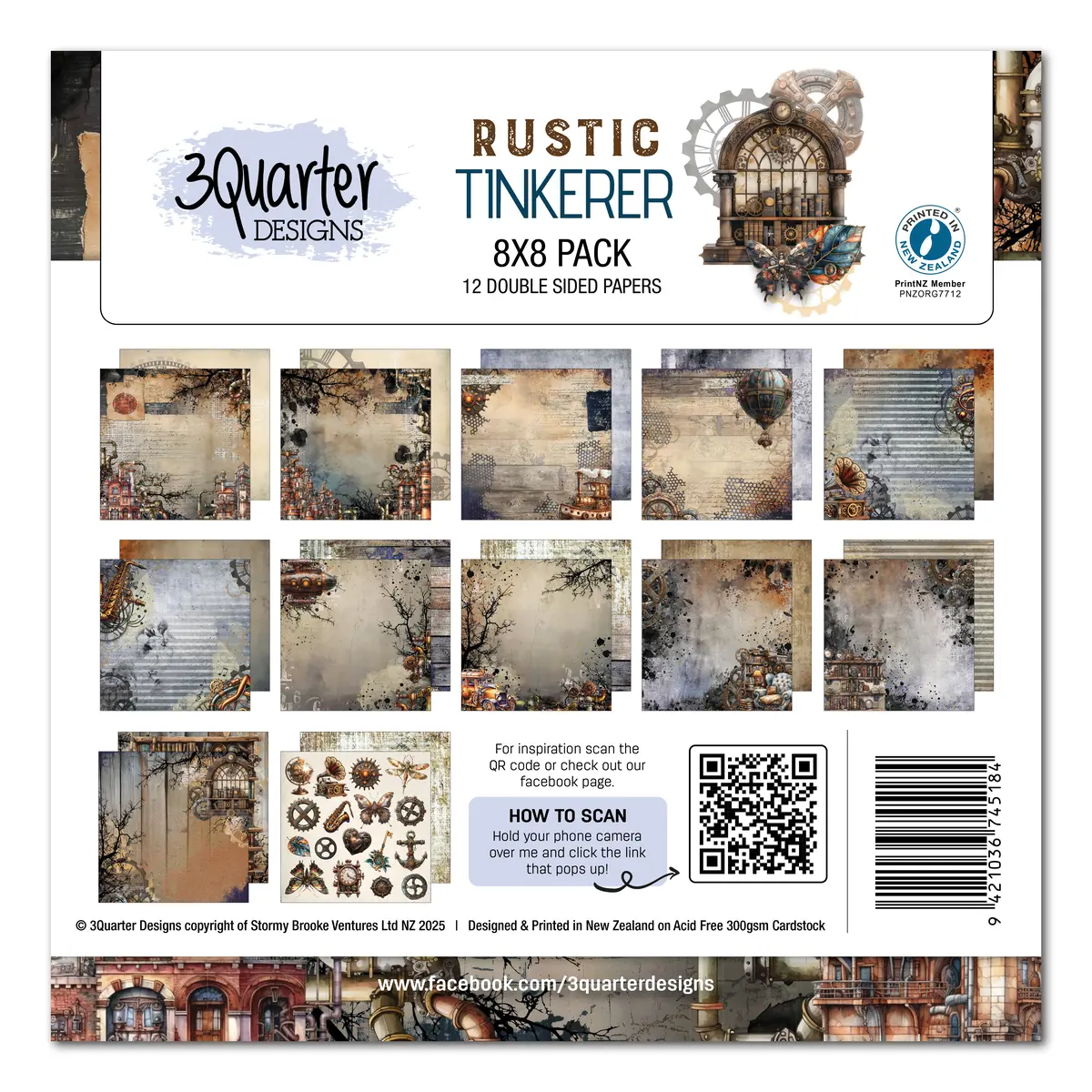 3Quarter Designs Rustic Tinkerer 8X8 Paper Pack 1
