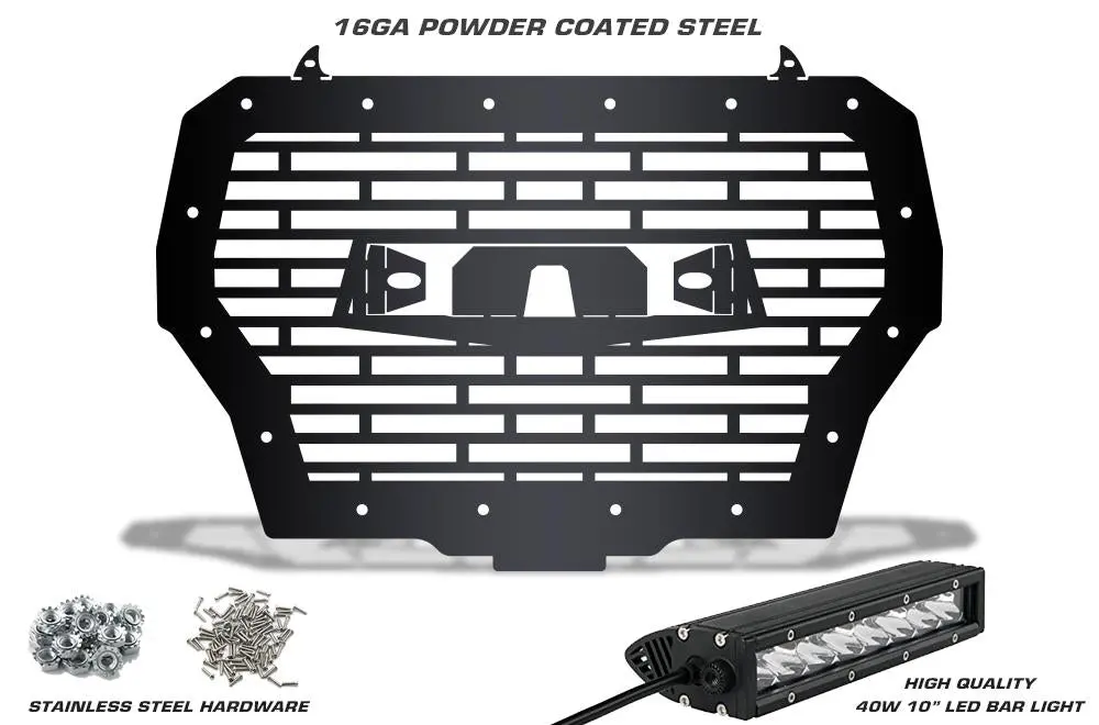 Custom Grille For Polaris Rzr Turbo With Led Light Bar (2017-2018) 2