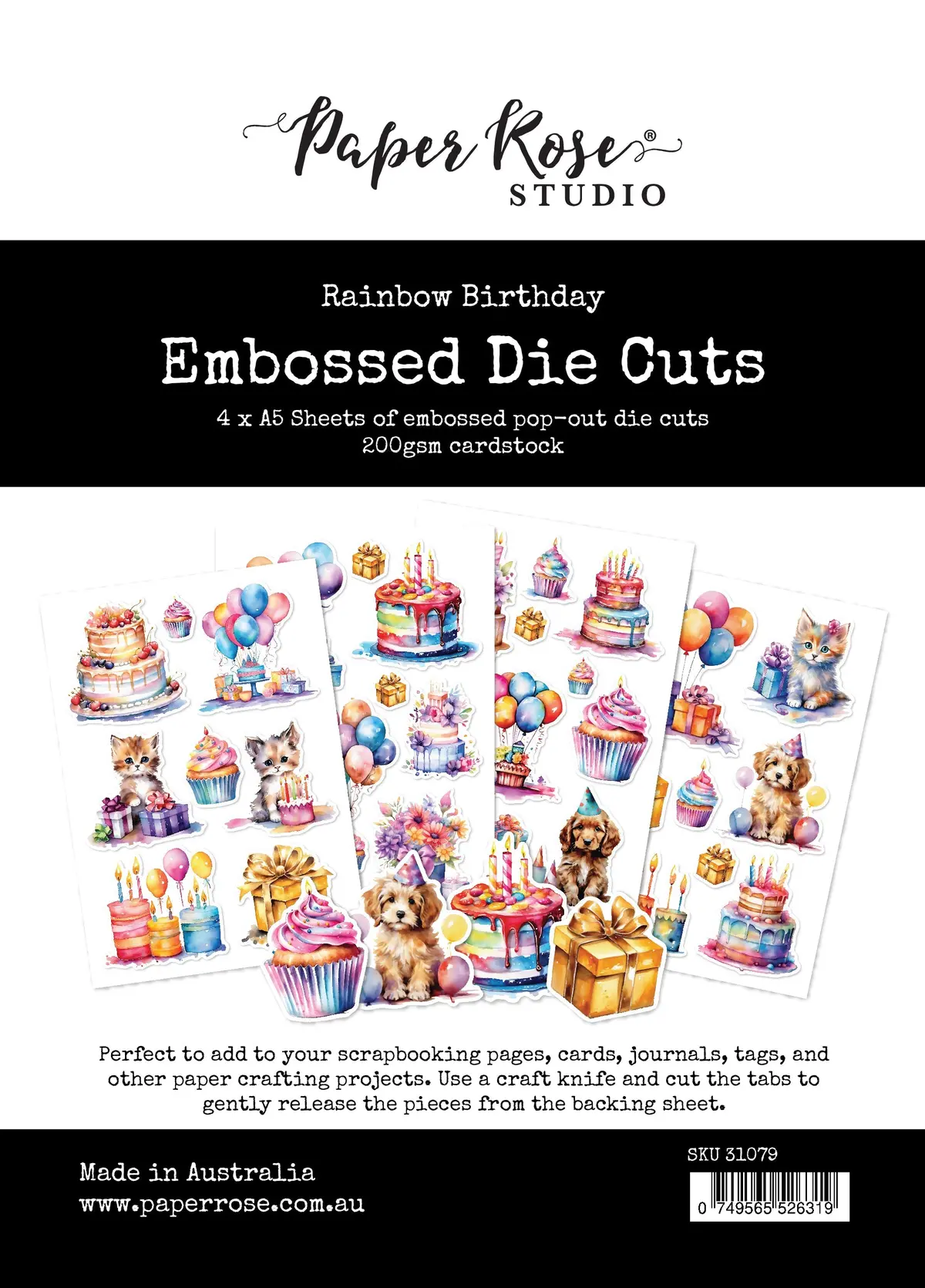 Rainbow Birthday Embossed Die Cuts 31079 1