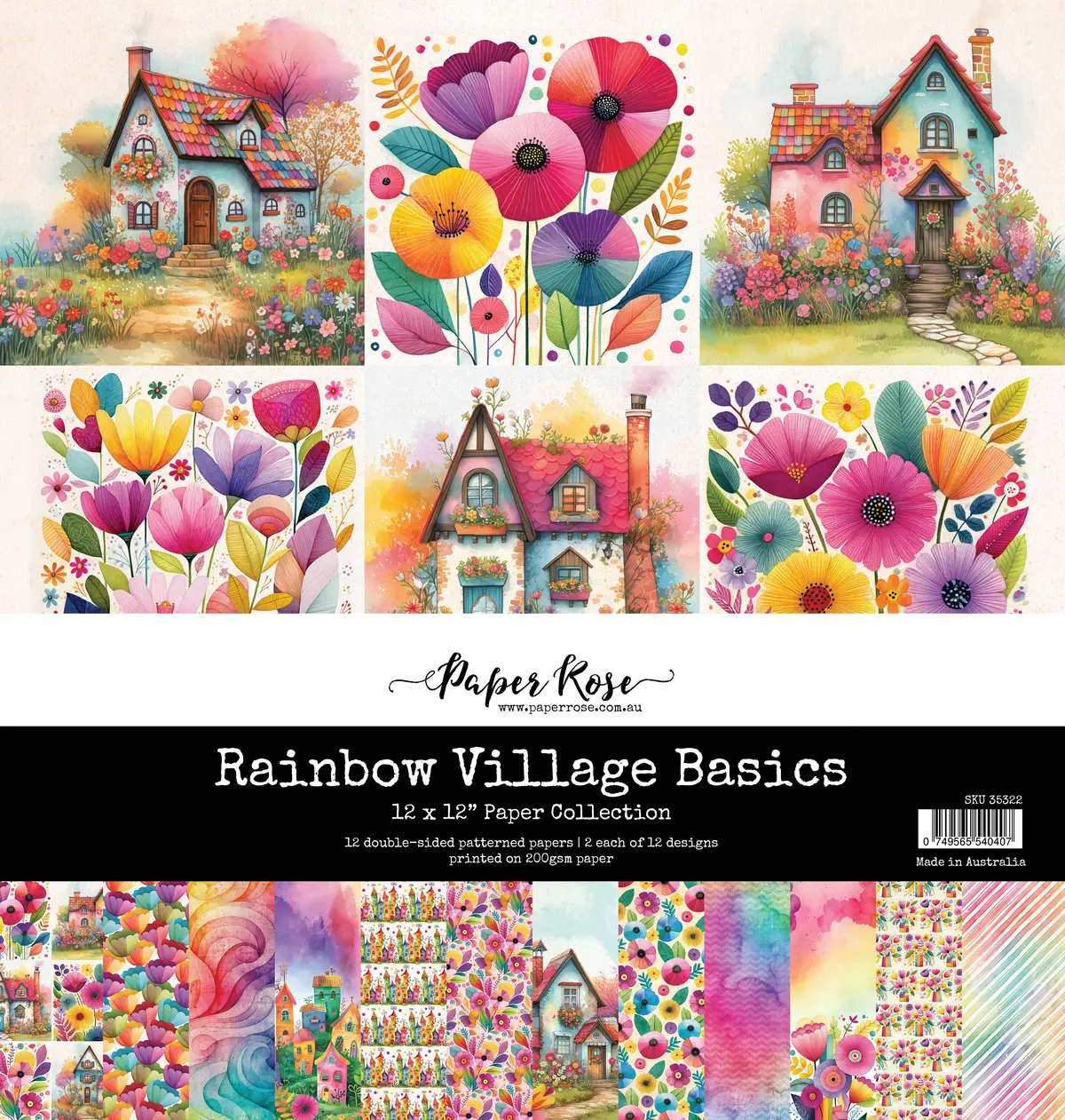 Rainbow Village Basics 12X12 Paper Collection 35322 1