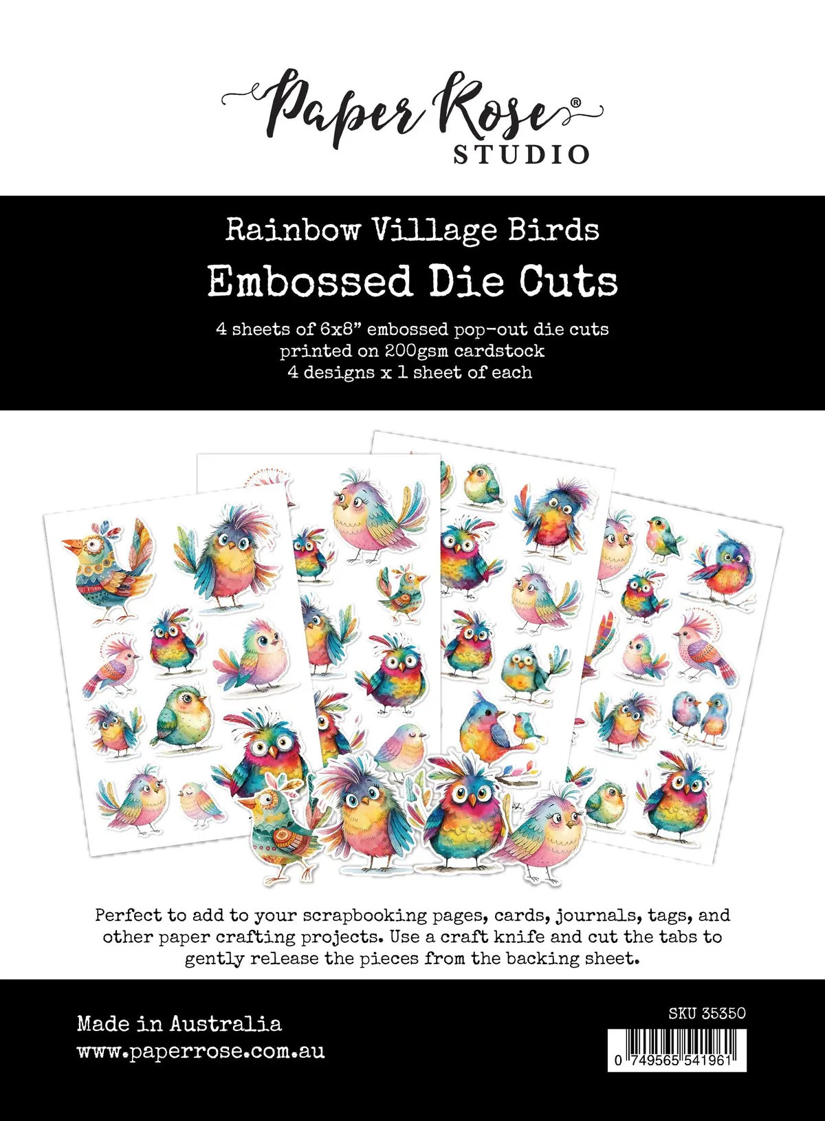 Rainbow Village Birds Embossed Die Cuts 35350 1