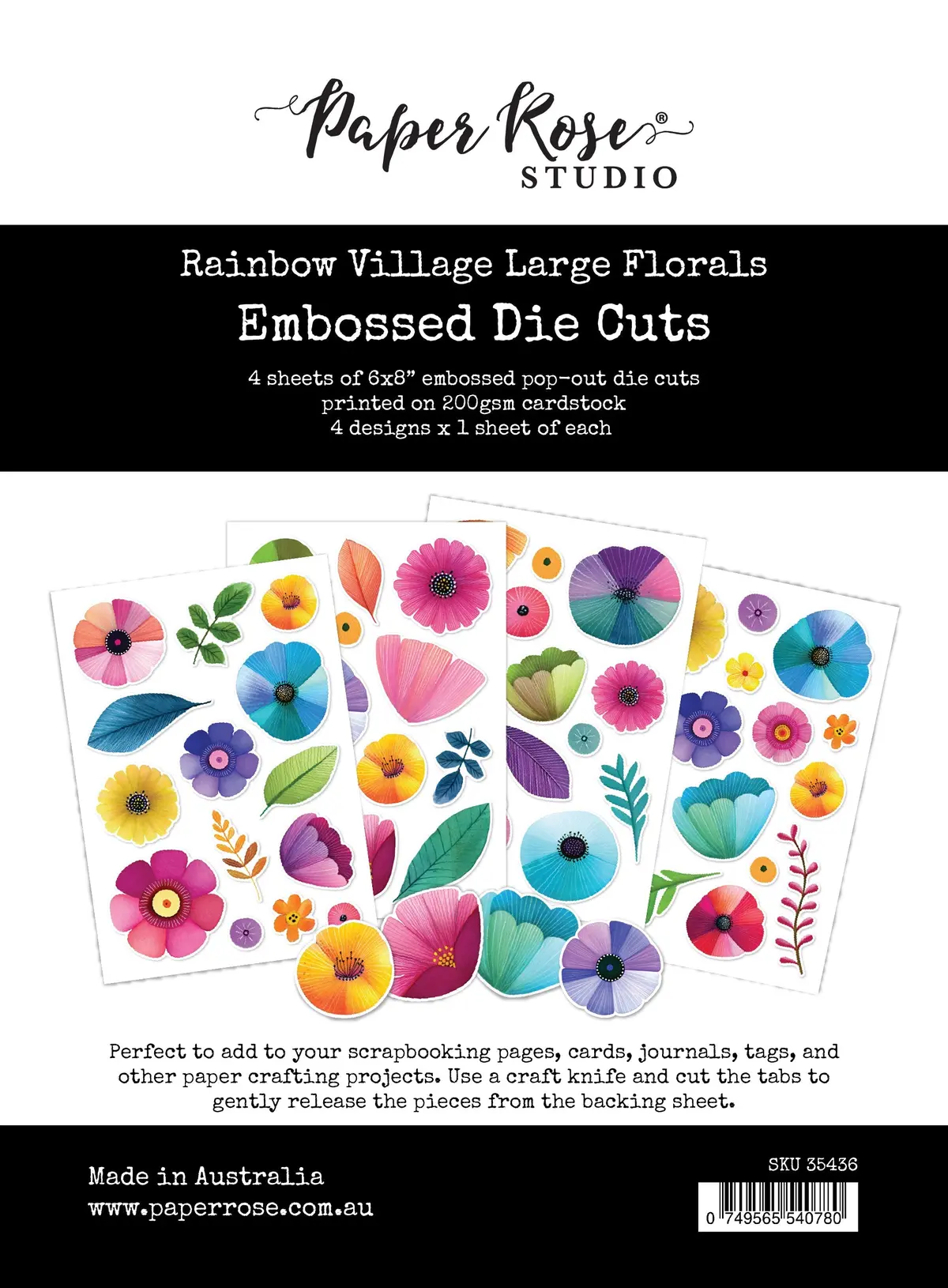 Rainbow Village Large Floral Embossed Die Cuts 35436 1