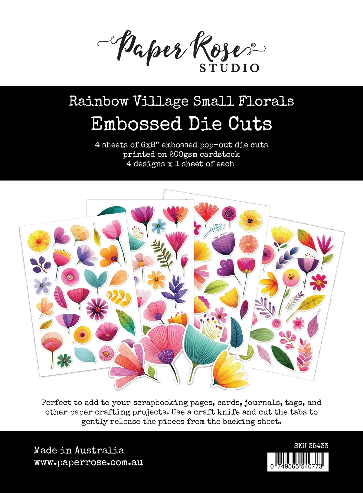 Rainbow Village Small Floral Embossed Die Cuts 35433 1