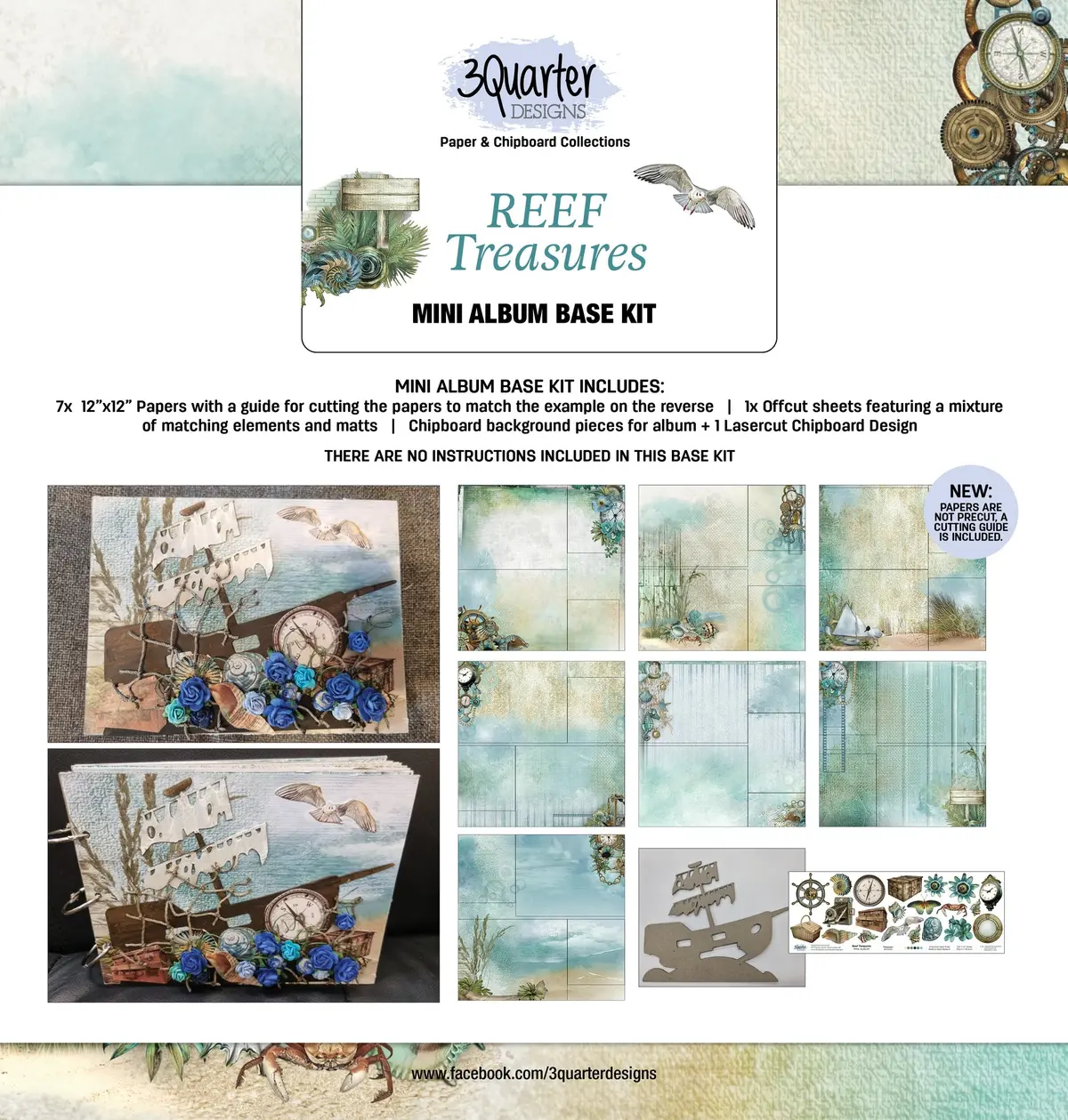 3Quarter Designs Reef Treasures Mini Album Base Kit 1