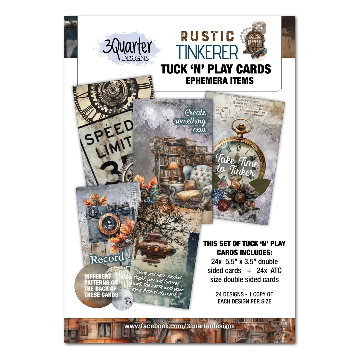 3Quarter Designs Rustic Tinkerer - Tuck N Play Cards 1
