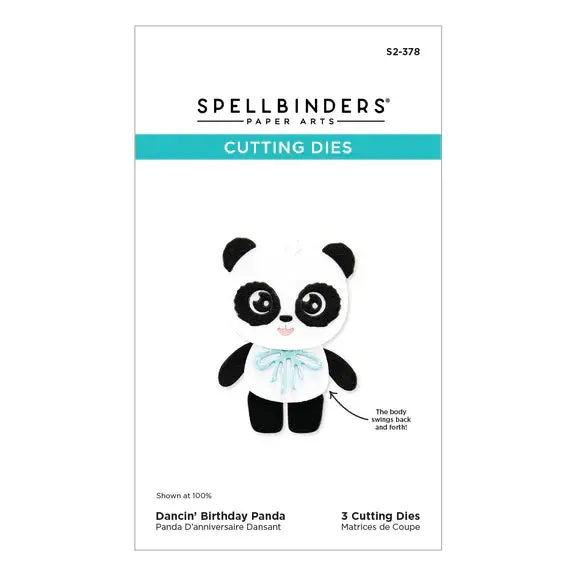 Dancin' Birthday Panda Etched Dies From The Monster Birthday Collection 1