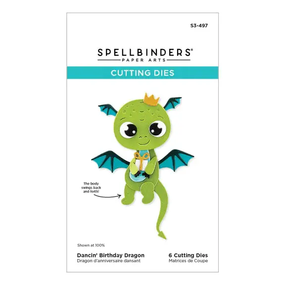 Dancin' Birthday Dragon Etched Dies From The Monster Birthday Collection 1