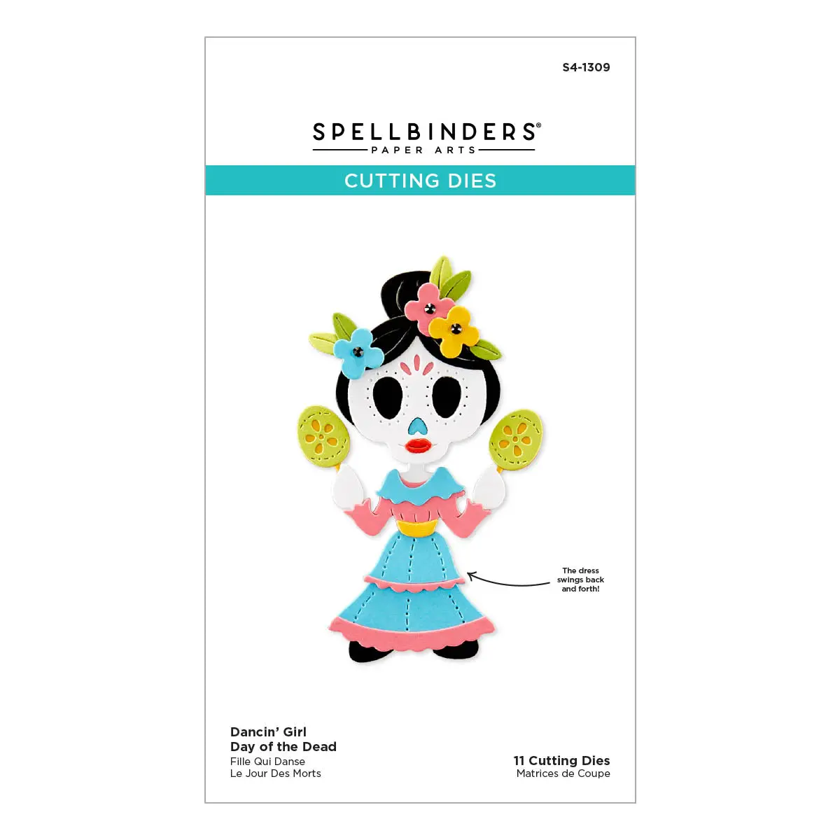 Dancin' Day Of The Dead Girl Etched Dies From The Dancin' Halloween Collection 1