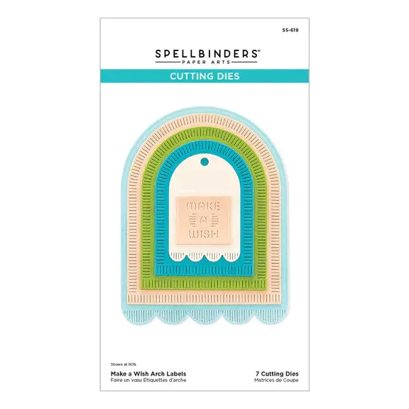 Make A Wish Arch Labels Etched Dies From The Monster Birthday Collection 1