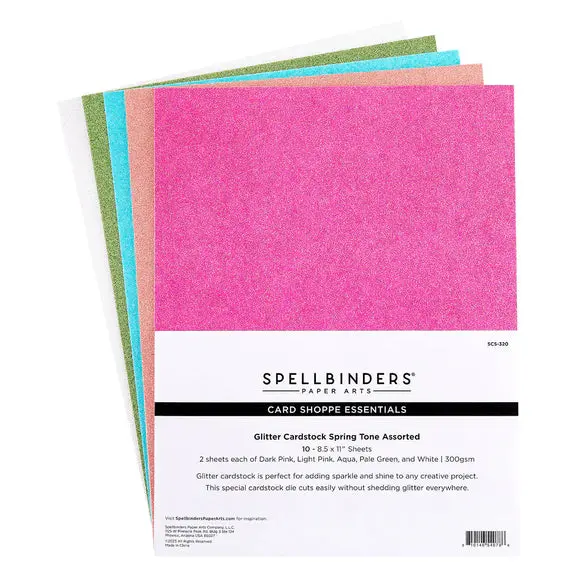 Spring Tones Glitter Cardstock - 10 Pack 1