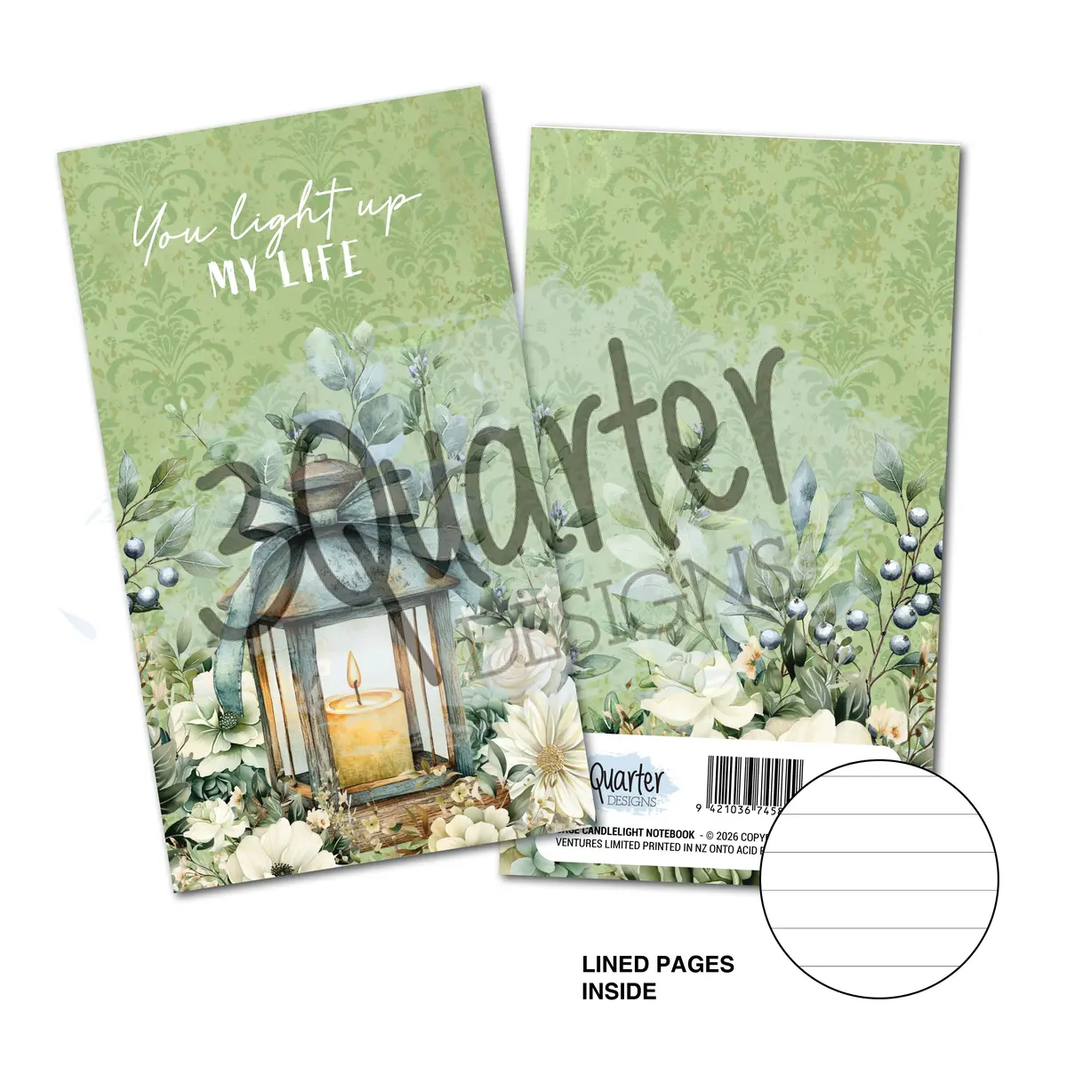 3Quarter Designs Sage Candle - Mini Notebook 1