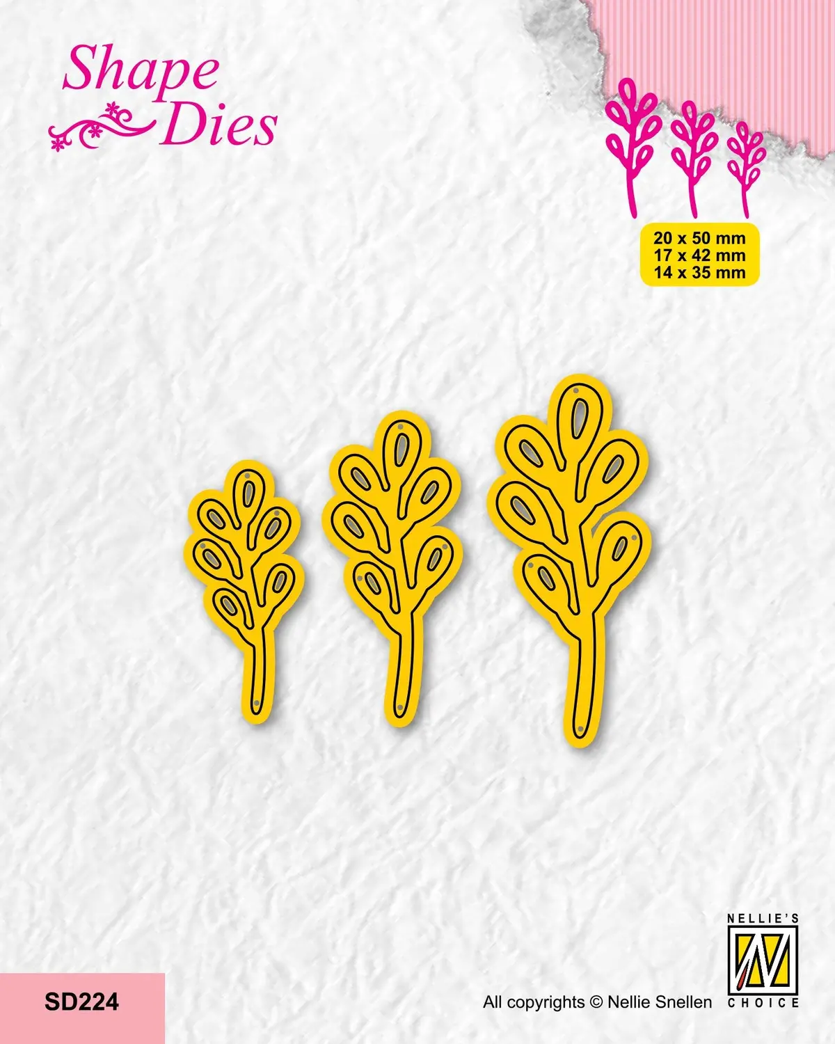 Nellie's Choice Shape Die - Set Of 3 Branches-3 1