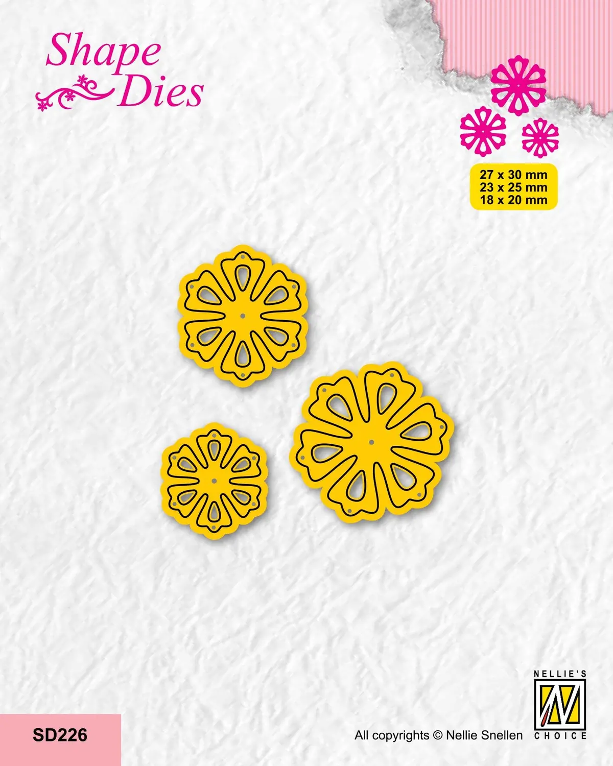 Nellie's Choice Shape Die - Set Of 3 Flowers-5 1