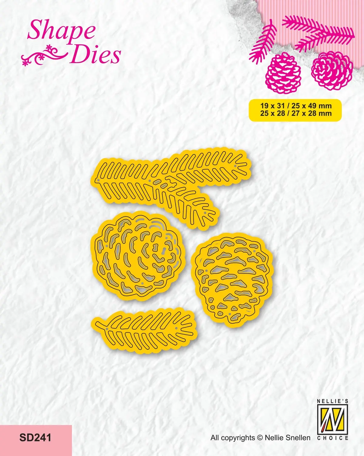Nellie's Choice Shape Die - Christmas - Pine Cones 1