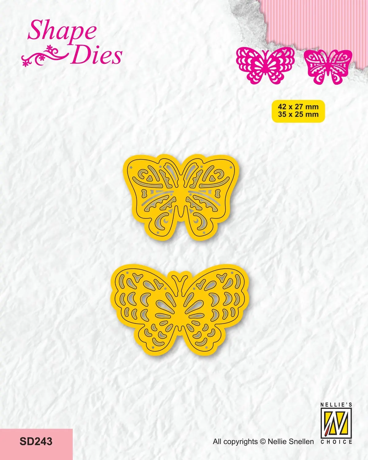 Nellie's Choice Shape Die - Garden - 2 Butterflies-1 1