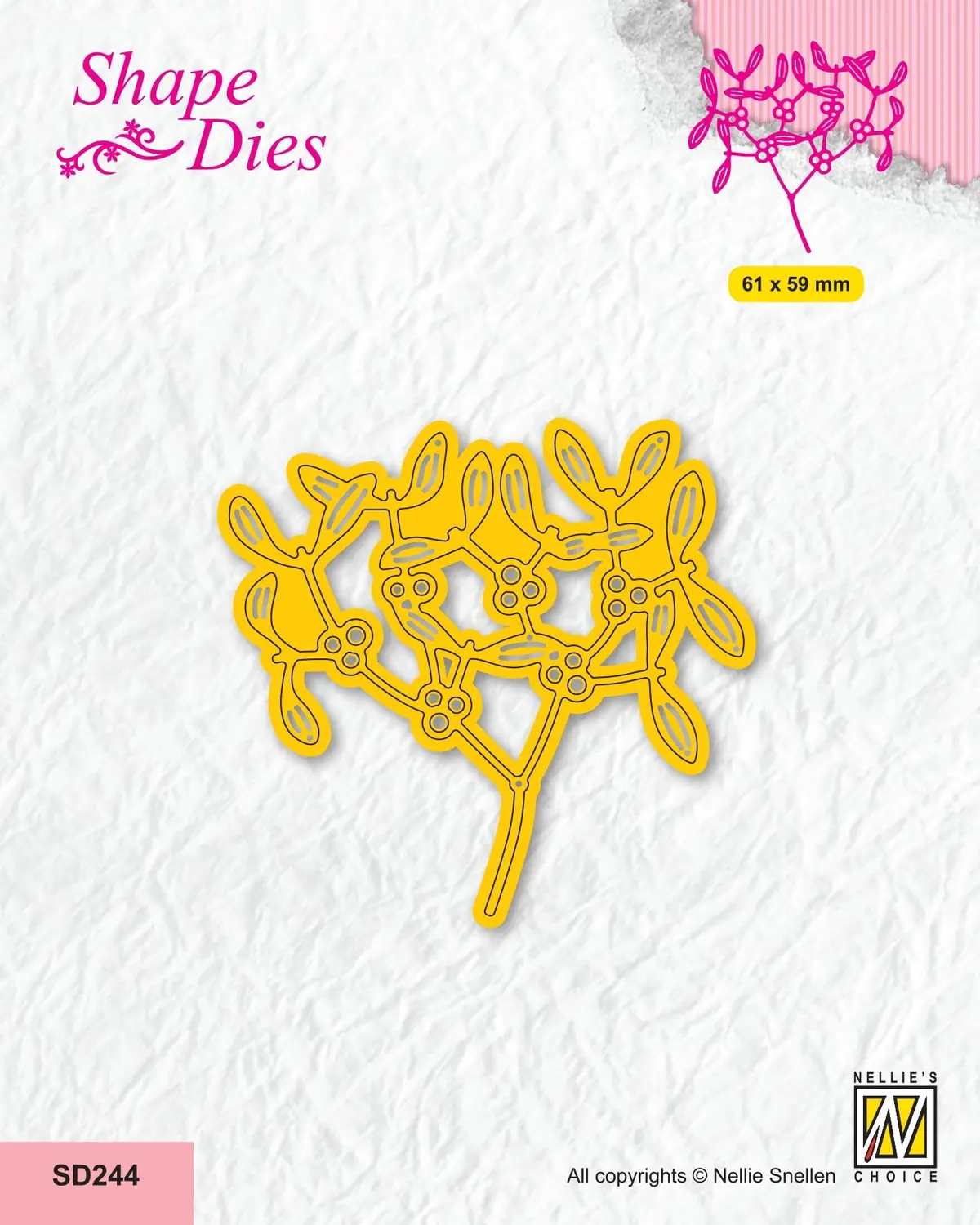 Nellie's Choice Shape Die - Christmas - Mistletoe 1