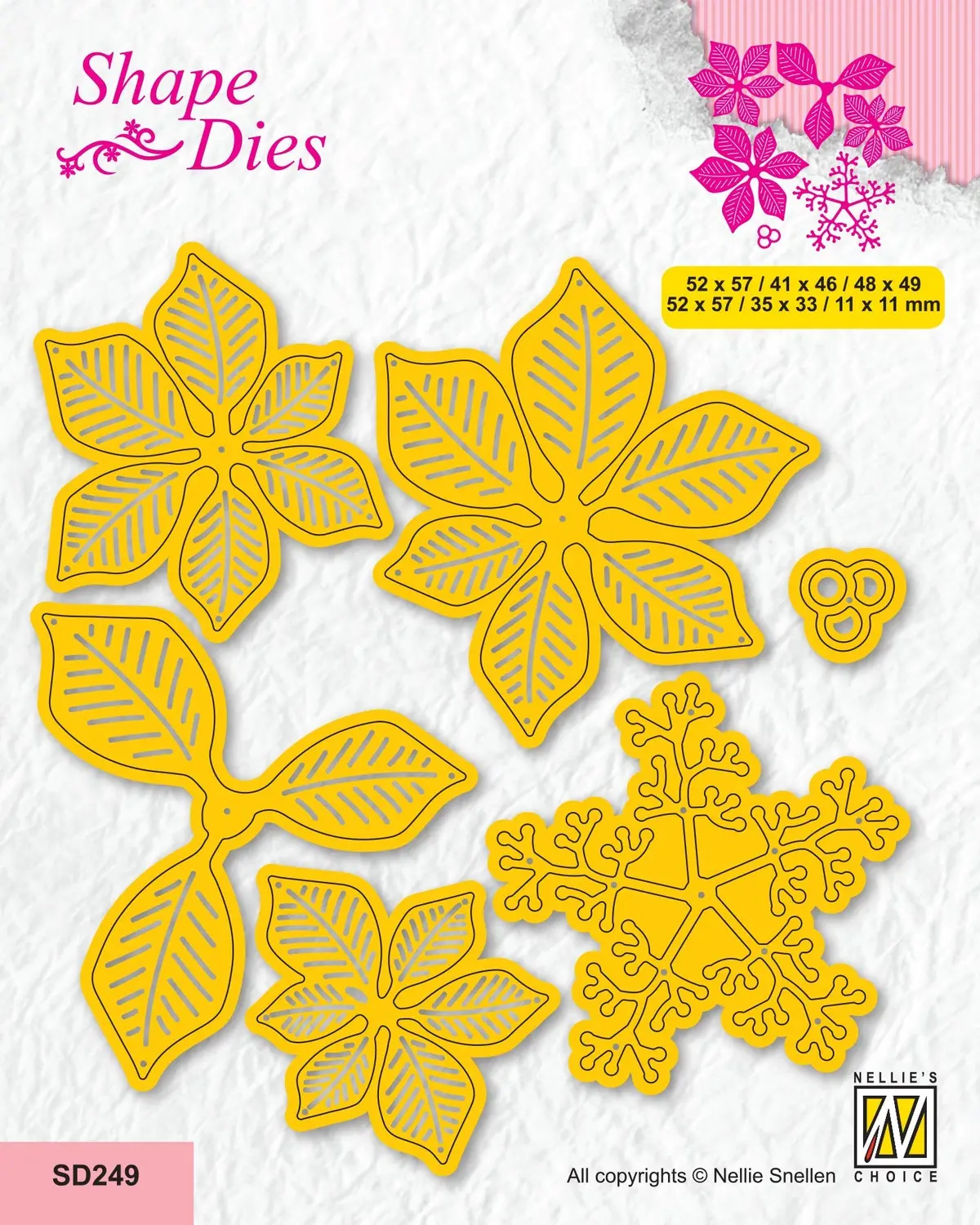 Nellie's Choice Shape Die - Christmas - Poinsettia With Stamen 1