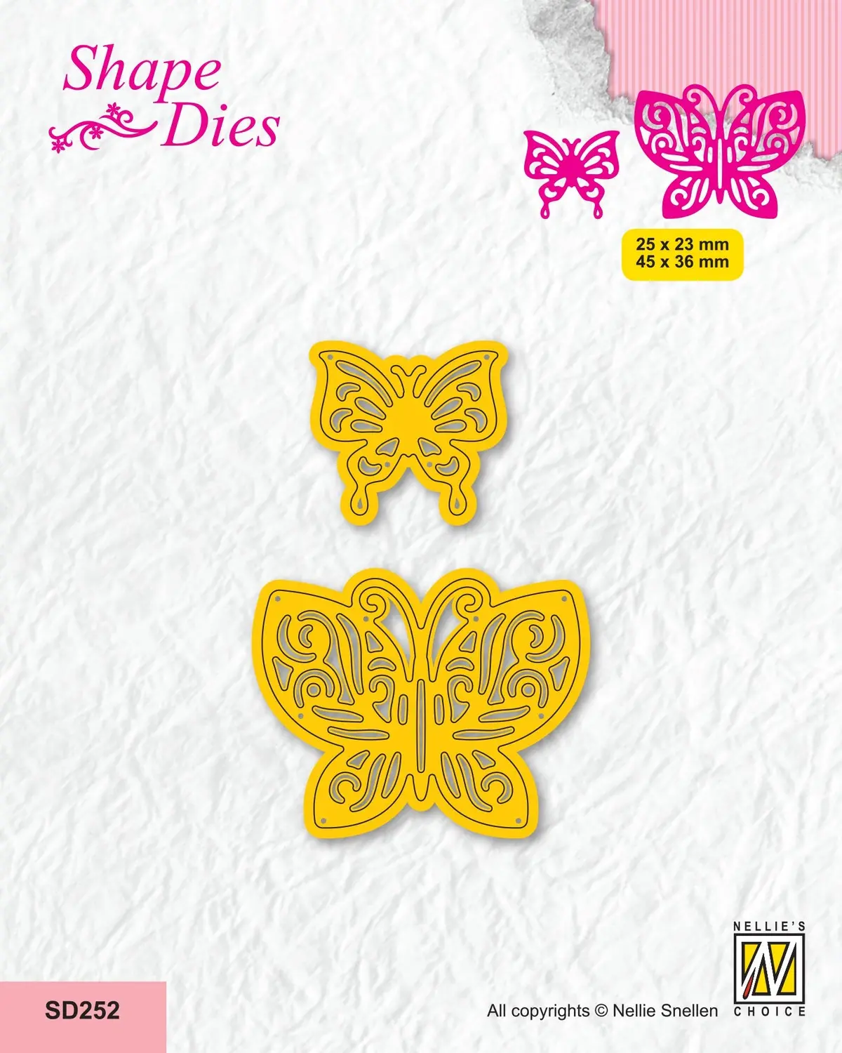 Nellie's Choice Shape Die - Garden - 2 Butterflies-2 1