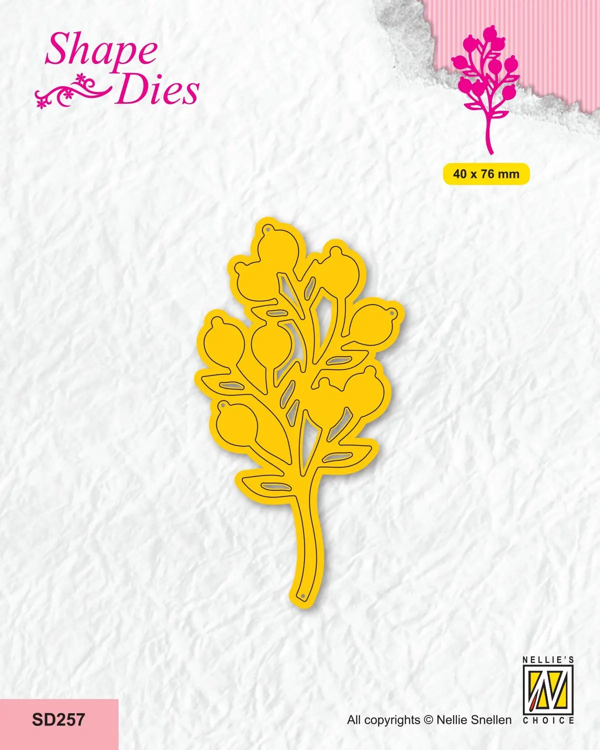 Nellie's Choice Shape Die - Garden - Branch With Fruits 1