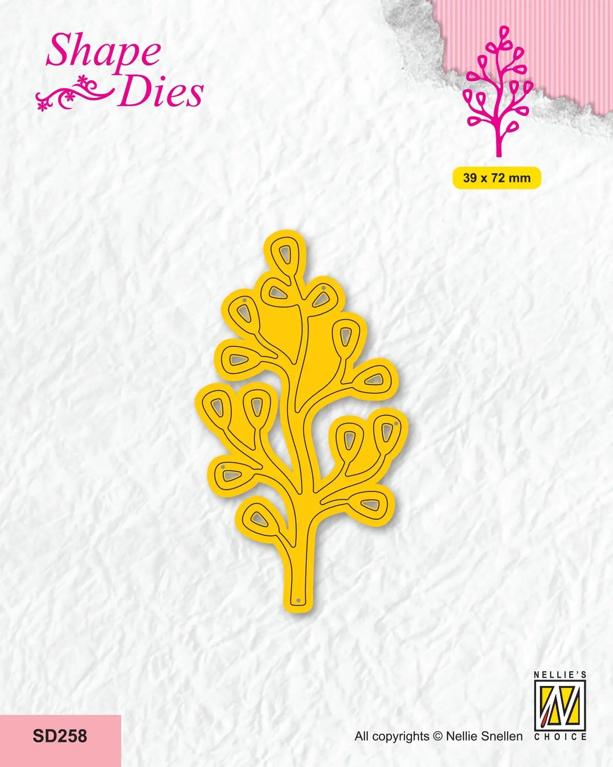 Nellie's Choice Shape Die - Garden - Branch With Leaves 1