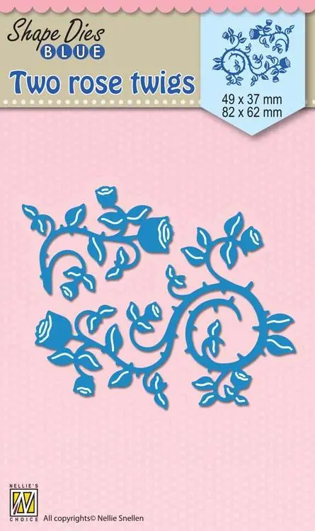 Nellie's Choice - Shape Die Blue Two Rose Twigs 1