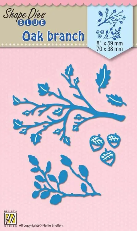 Nellie's Choice - Shape Die Blue Oak Branch With Acorns 1