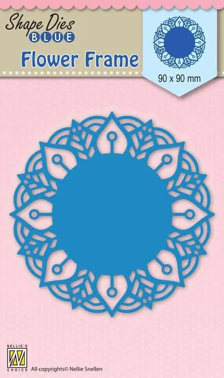 Nellie's Choice - Shape Die Blue Round Lace-Flower Frame 1